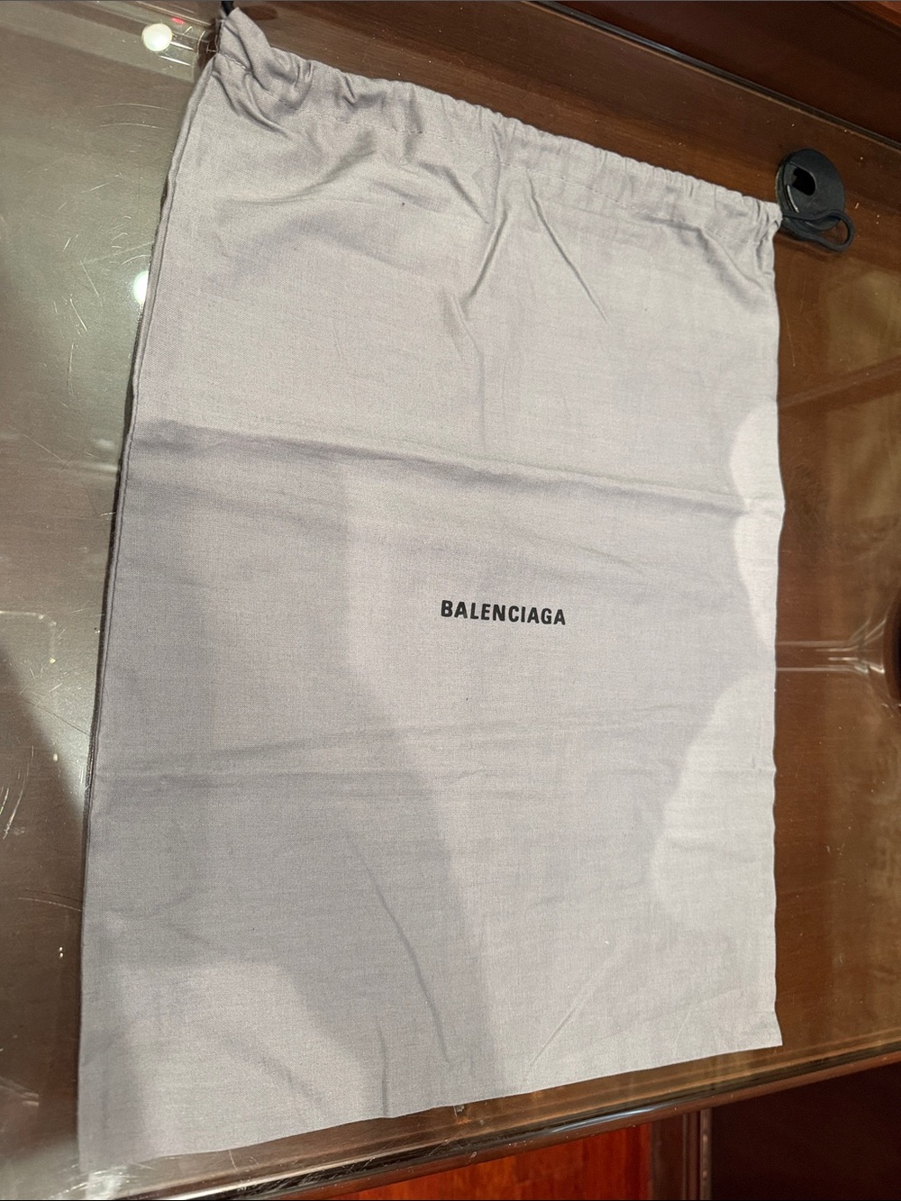 Balenciaga Light Gray Drawstring Dust Bag with Center Logo